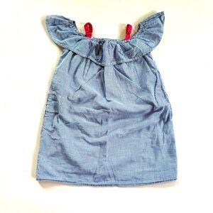 Abercrombie Kids Girls Blue Striped Off Shoulder Sundress Dress Sz 7-8 EUC